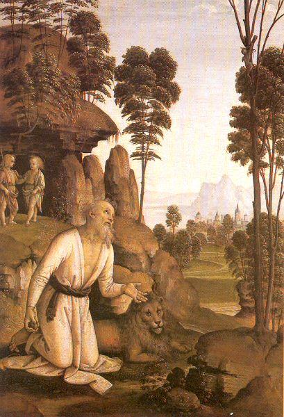 PERUGINO, Pietro St. Jerome in the Wilderness oil painting image